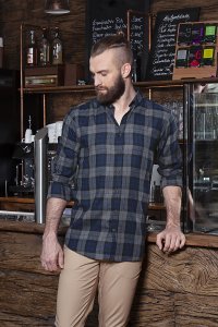 Koszula męska kelnerska z długim rękawem Urban-Style Check Mellow